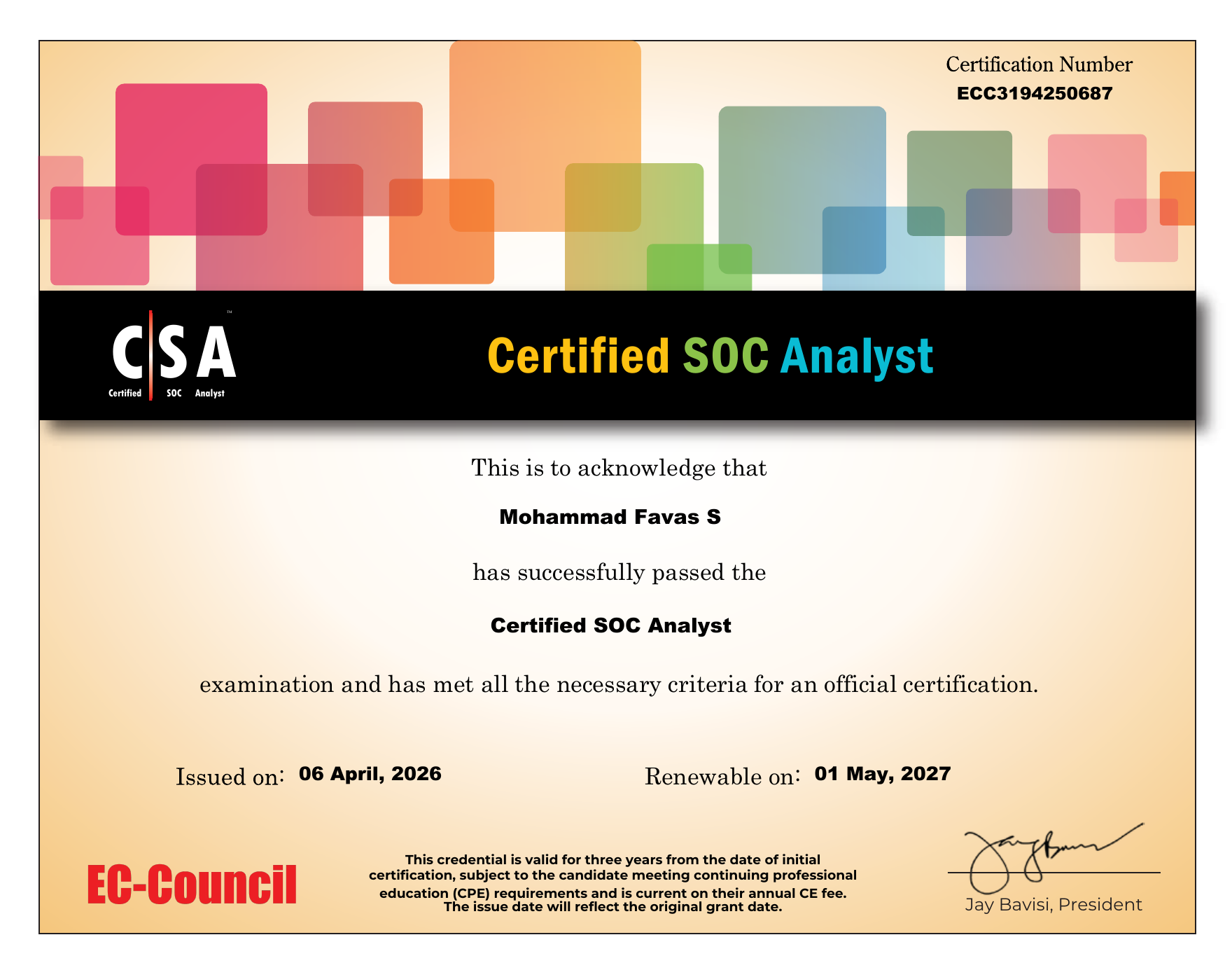 EC-Council Certified SOC Analyst (CSA)