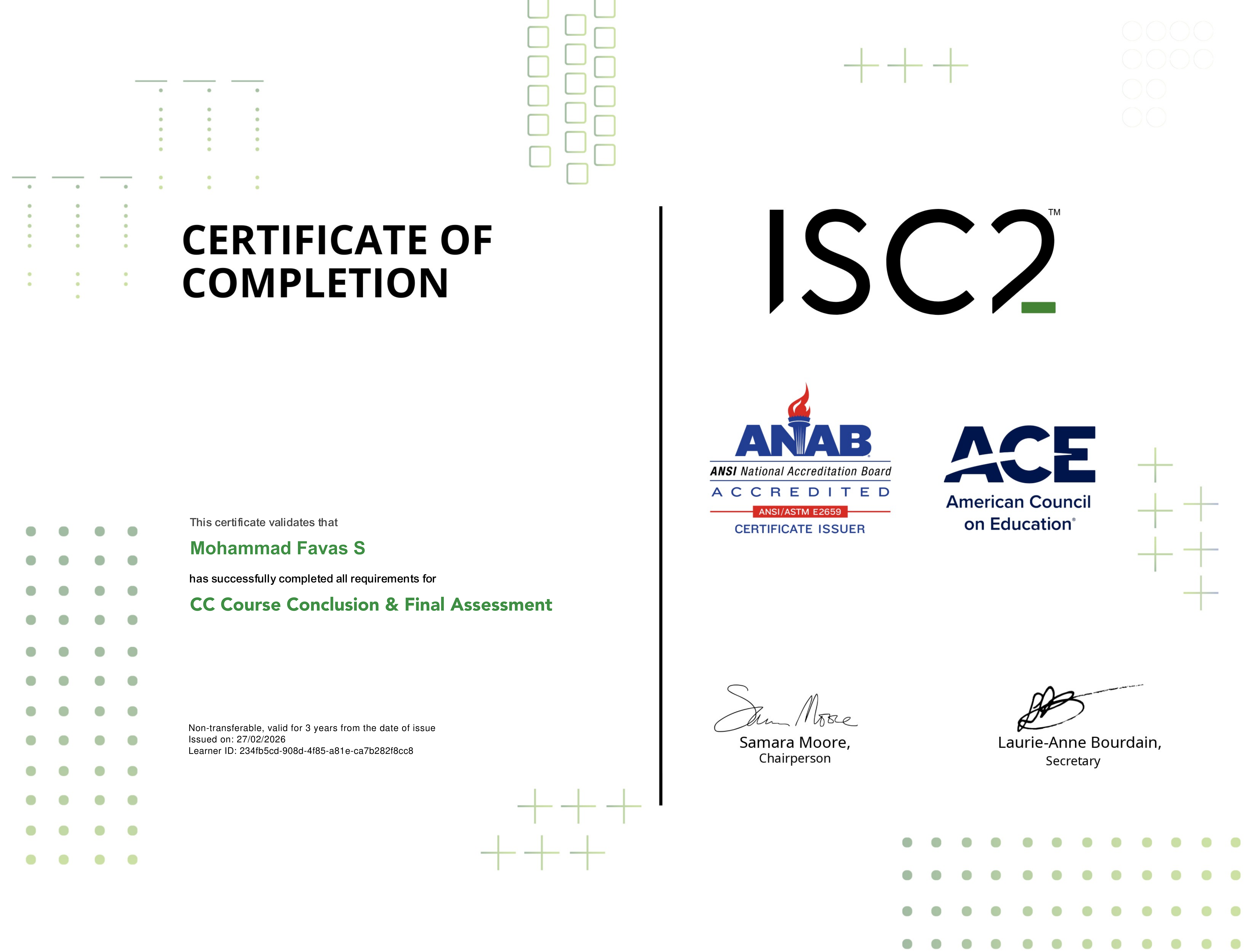 ISC2 Certified in Cybersecurity