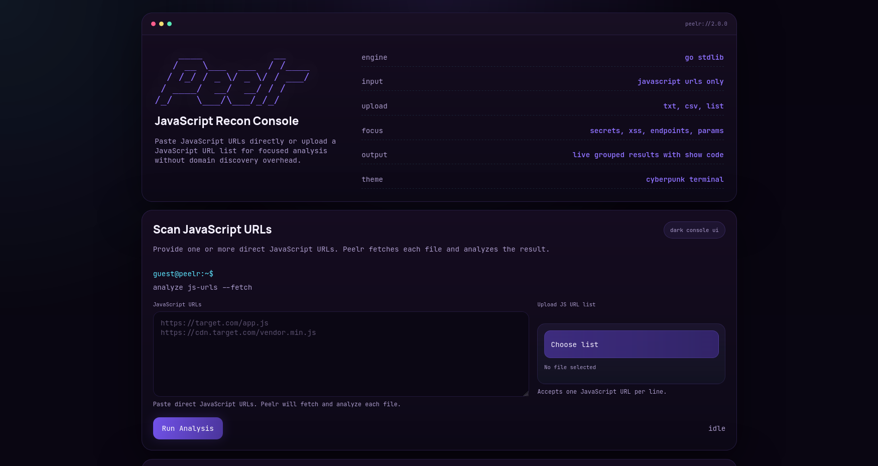 Peelr input view