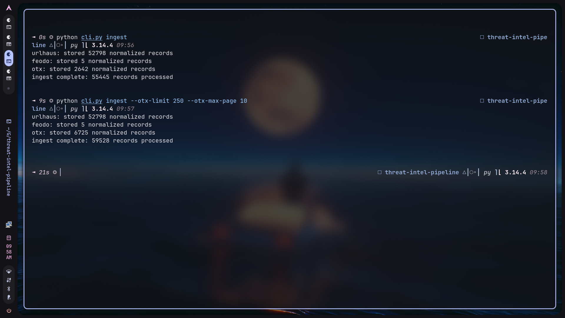 Feed ingestion output