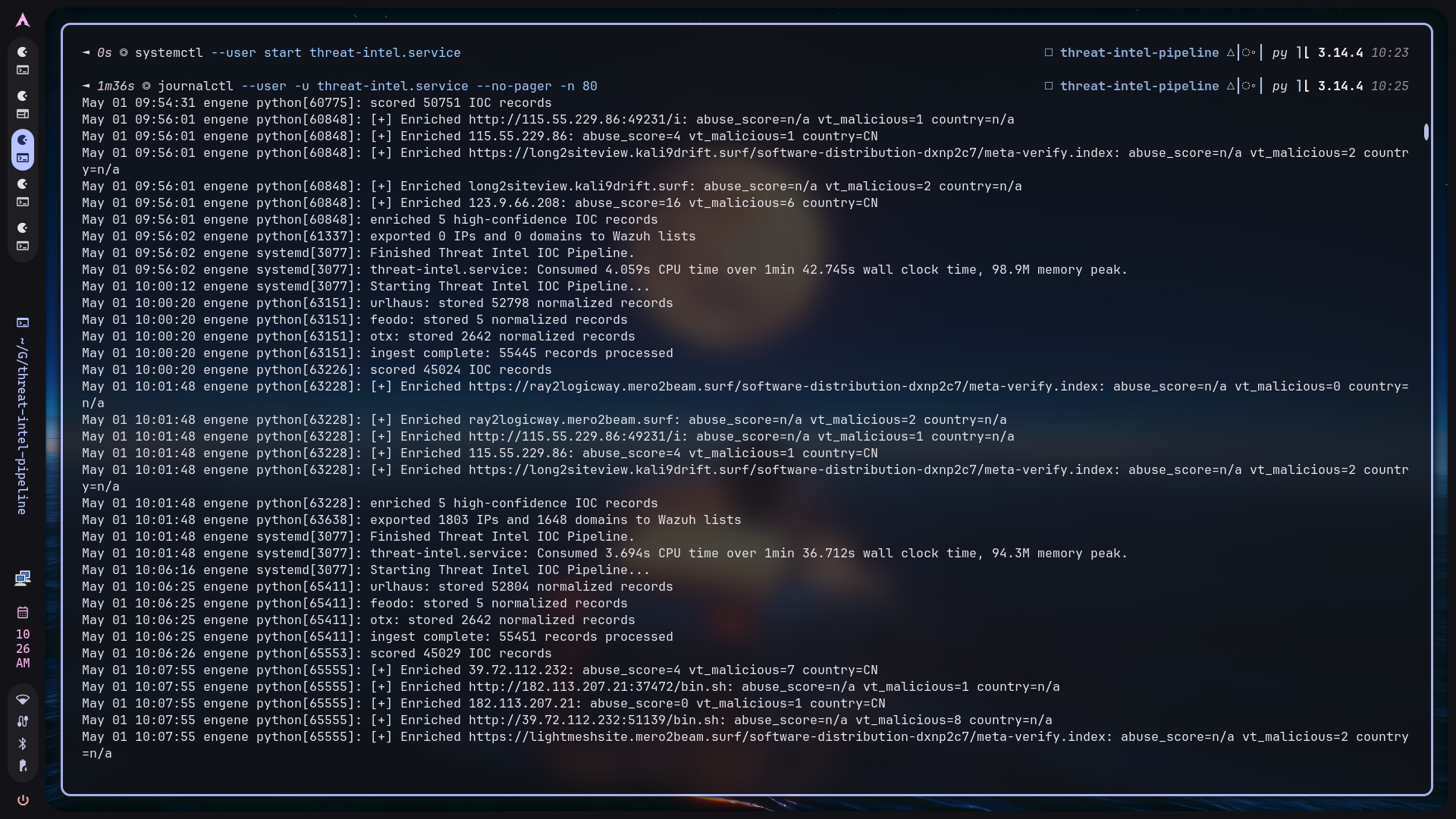 systemd service journal
