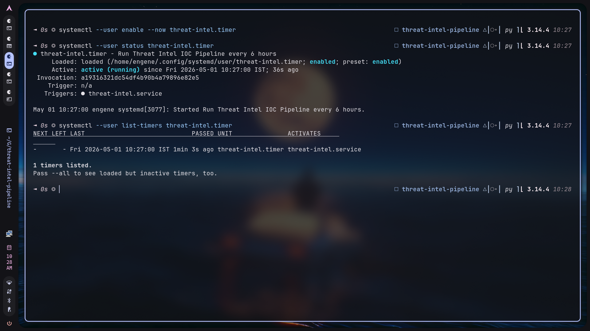 systemd timer status